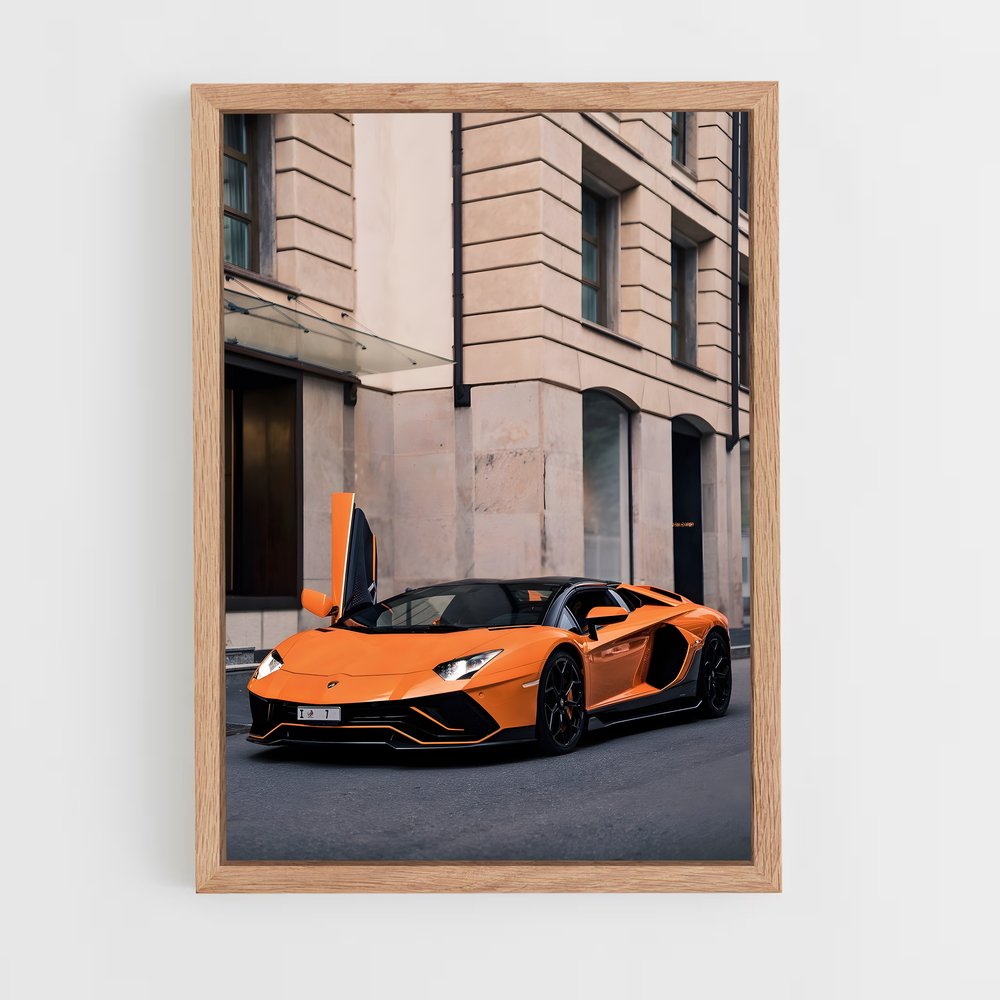 Poster Aventador Orange Fury – affiche Lamborghini (vue 4)